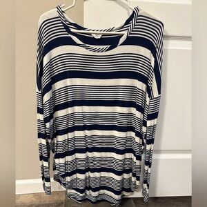 Striped Navy and White Women's Top